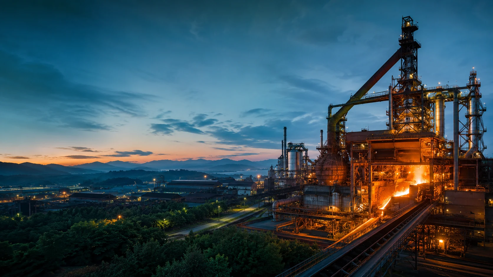 Cover image: A modern steel and metallurgical plant at dusk, representing the value hidden inside process intelligence.