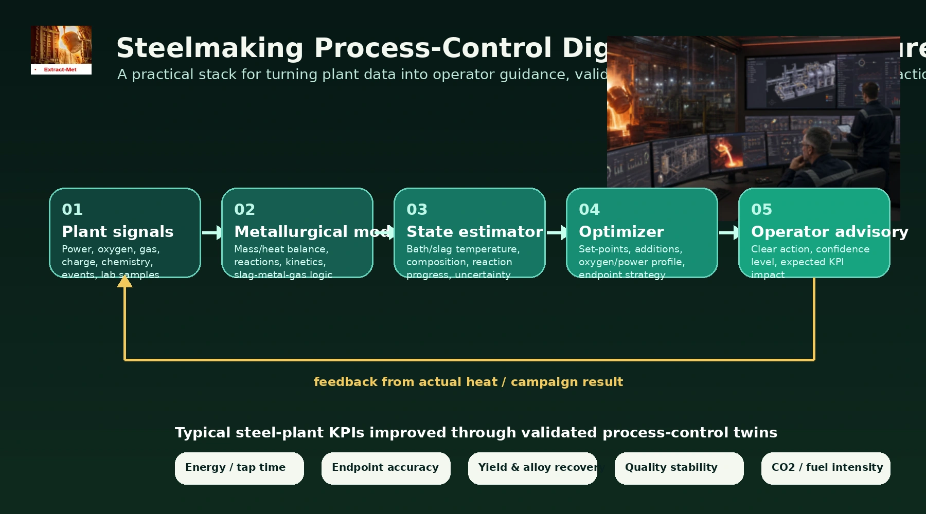Closed-loop steelmaking control architecture